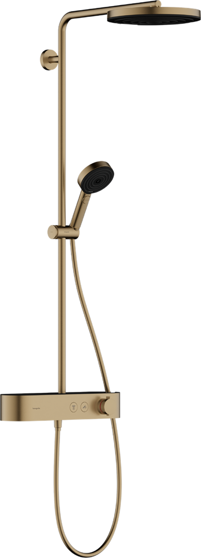 Hansgrohe Pulsify S Showerpipe 260 1jet med ShowerTablet Select 400 i Børstet bronze PVD