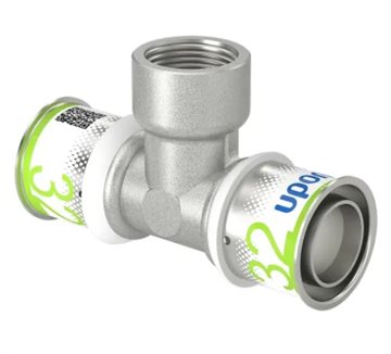Uponor S-Press tee reduceret m/muffe 32-Rp 1/2" FT-32