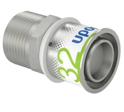 Uponor S-Press PLUS kobling med nippel 32 mm x 1"