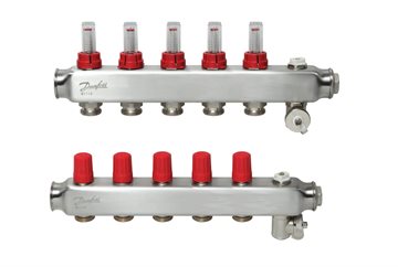 Danfoss SSM manifoldsæt 6+6 m/flowmetre og endestykke