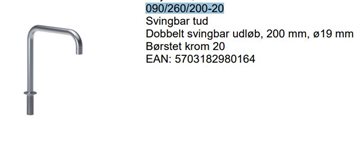 Vola 090-20 tud til 590 - I børstet krom 