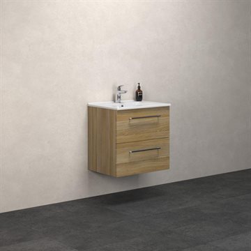 Dansani Mido+ møbelsæt 61cm m/Amber vask og 2 skuffer, Varm eg Inkl. GRATIS indretningsbakke