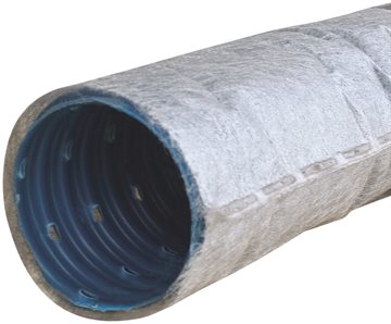 Wavin 92/80 mm PVC-drænrør med 2,5 x 5 mm slids og filt, 50 m