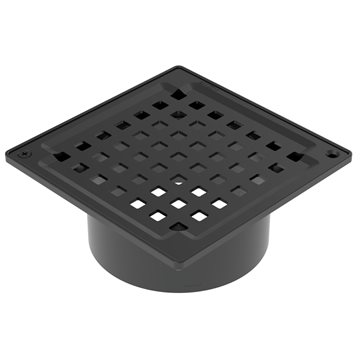 Blücher overdel til beton, med rist, uden bærering - sort