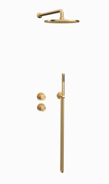 Toni Déca indbygningsbrusesæt i børstet massiv messing