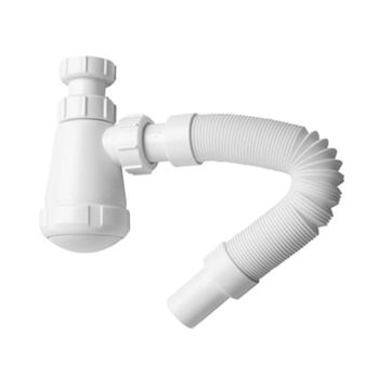 Pungvandlås 1 1/4" x 32 mm med 60 cm fleksibel slange. 