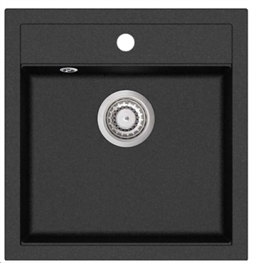 Lavabo Jupiter 50 Køkkenvask i sort med krom kurveventil