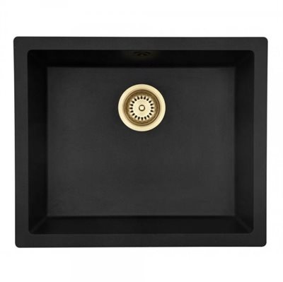 Lavabo Jupiter 600 Køkkenvask for ilægning og underlimning - Med Messing/guld kurveventil