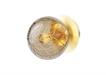 Muro væglampe med bruntonet glas og børstet messing base