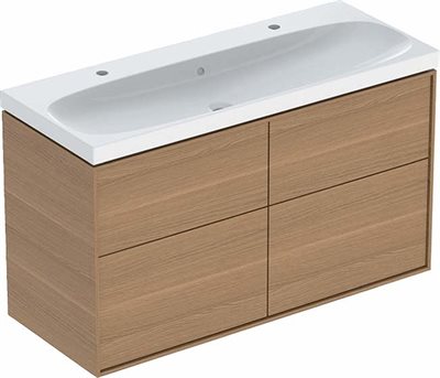 Ifö Sense Art møbelpakke 120 cm med 4 skuffer og 2 hanehuller - eg natur / melamin træstruktur