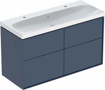 Ifö Sense Art møbelpakke 120 cm med 4 skuffer og 2 hanehuller - midnatsblå / akryl dybmat