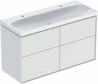 Ifö Sense Art møbelpakke 120 cm med 4 skuffer og 2 hanehuller - Hvid / lakeret mat