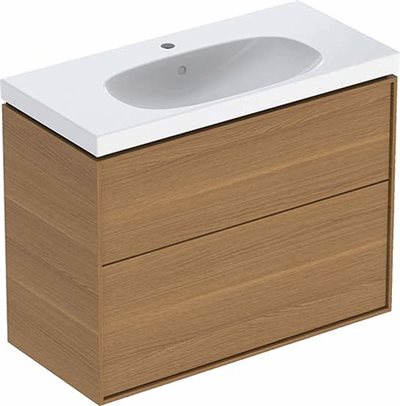 Ifö Sense Art kompakt møbelpakke 90 cm med 2 skuffer - eg natur / melamin træstruktur