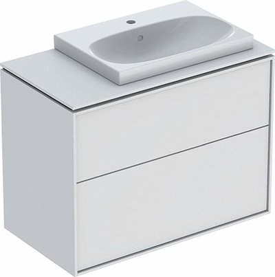 Ifö Sense Art møbelpakke 90 m/vask oven på bordplade, højre - Hvid mat