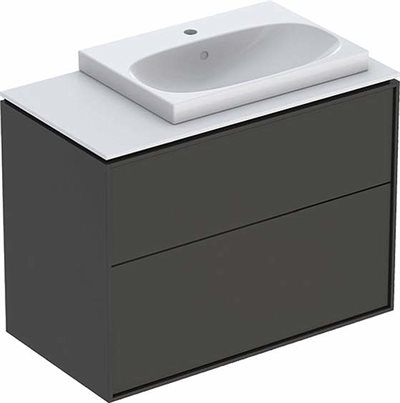 Ifö Sense Art møbelpakke 90 m/vask oven på bordplade, højre - Lava