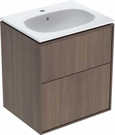 Ifö Sense Art møbelpakke slim 60 cm med 2 skuffer - nøddetræ / melamin træstruktur