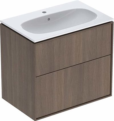 Ifö Sense Art møbelpakke Slim 75 cm med 2 skuffer - nøddetræ / melamin træstruktur