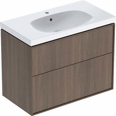 Ifö Sense Art møbelpakke 75 cm med 2 skuffer - nøddetræ / melamin træstruktur