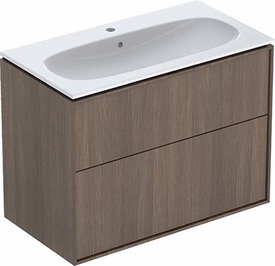 Ifö Sense Art møbelpakke Slim 90 cm med 2 skuffer - nøddetræ / melamin træstruktur