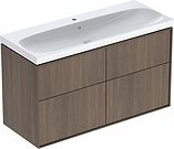 Ifö Sense Art møbelpakke 120 cm med 4 skuffer og 2 hanehuller - nøddetræ / melamin træstruktur