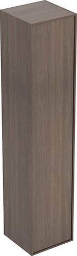 Ifö Sense Art højskab med en låge og spejl indvendigt - Nøddetræ / melamin træstruktur