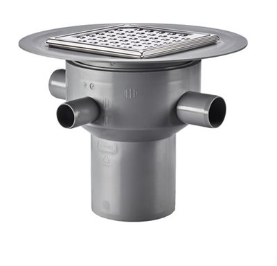 Maxiflex 110 mm afløbsskål til beton, med lodret studs, 