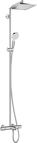 Hansgrohe Crometta E 240 Showerpipe t/badekar m/firkantet brusehoved, krom