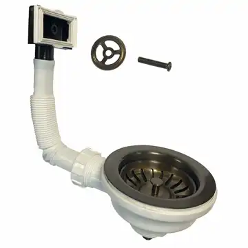 Lavabo Strainer/afløbssæt i bruneret messing natur (patinere)