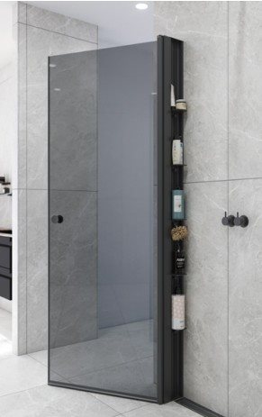 Dansani tower reol, brusereol med flytbare hylder, mat sort