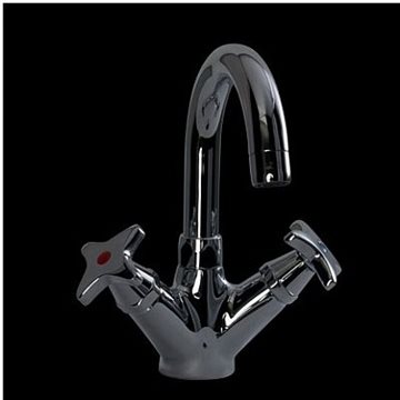 Toni Krydsgreb håndvaskbatteri med svingtud - fås i krom, messing og matkrom