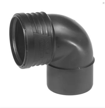 Wavin Sitech+ afløbsbøjning, 87,5°, Ø110 mm, plast, sort