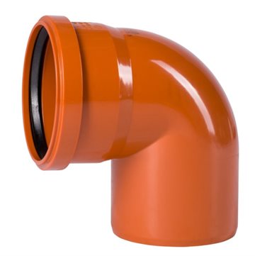 Ostendorf PVC Kloak bøjning 110mm x 88 grader med muffe