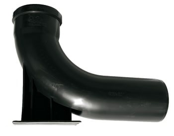 PP fodbøjning 110mm x 88 grader i sort, lang model