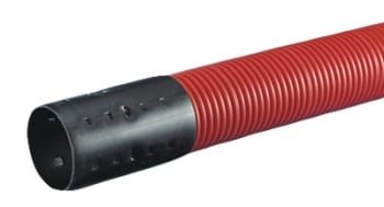 Wavin 50/42 mm PEH-kabelrør m/muffe, korrugeret/glat, 6 meter