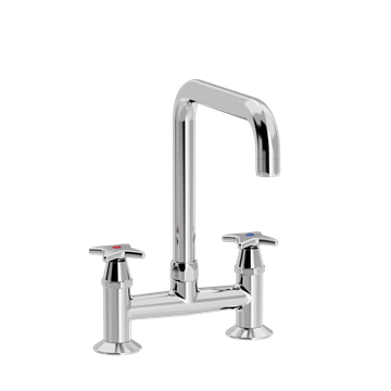 TONI Copenhagen Krydsgreb 2-huls køkkenbatteri U200 svingtud, lige - Krom - 20.533-U200.000