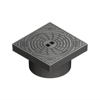 Ulefos 315 x 196 mm firkantet fast karm med dæksel 12,5t