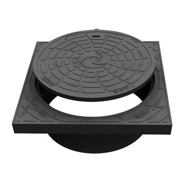 Ulefos 600 x 200 mm firkantet fast karm med dæksel 12,5t