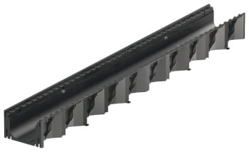 ACO HEXALINE linjedræn, afløbsrende 100 cm uden rist og udløb