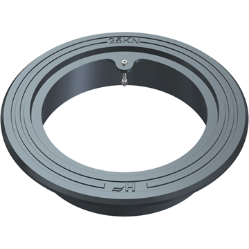 Duco 315 mm rund rørbrøndkarm uden rist/dæksel, Gråjern