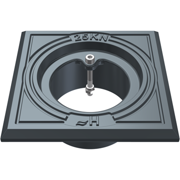 Duco 110 mm firkantet rørbrøndkarm uden rist/dæksel, Gråjern