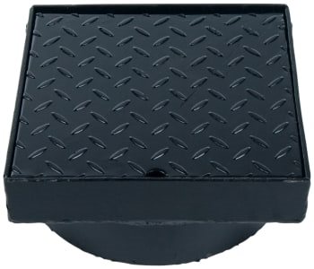 Duco 315 mm karm med skørt og dæksel til tagbrønde 2,5 t, sort smedejern