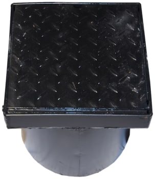 Duco 315 x 350 mm karm/dæksel t/tagnedløbsbrønd, 2,5 tons, sort smedejern