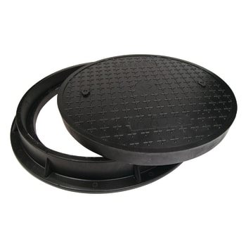 Rund brøndkarm og dæksel, komposit 315 mm, 12,5 