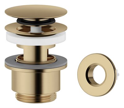 Damixa Silhouet 1 1/4" bundventil push-open, børstet bronze PVD