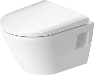 Duravit D-Neo væghængt toilet Compact uden skyllerand sampak med softclose toiletsæde - 480x370