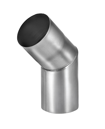 VM zinc Knærør med muffe 87 mm. 45 grader. indv. Samling. Blank zink