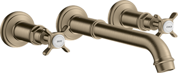 AXOR Montreux 3-huls håndvaskarmatur, M. siveventil, Børstet Nikkel PVD