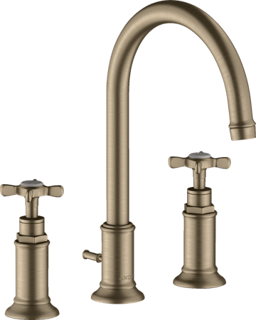 AXOR Montreux 3-huls håndvaskarmatur, M. bundventil, Børstet Nikkel PVD