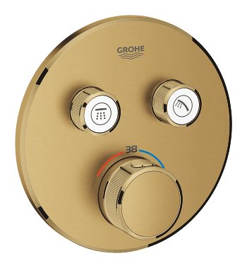 Grohe Grohtherm SmartControl termostatarmatur 2 til indbygning, 2 ventiler. Børstet cool sunrise
