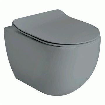Lavabo Glomp rimless væghængt mini (kompakt) toilet - Mat grå